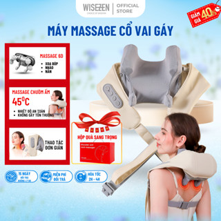 Máy Massage Cổ Vai Gáy 6D Wisezen Gối Massage Cổ Váy Thư Giãn Văn Phòng Người Cao Tuổi