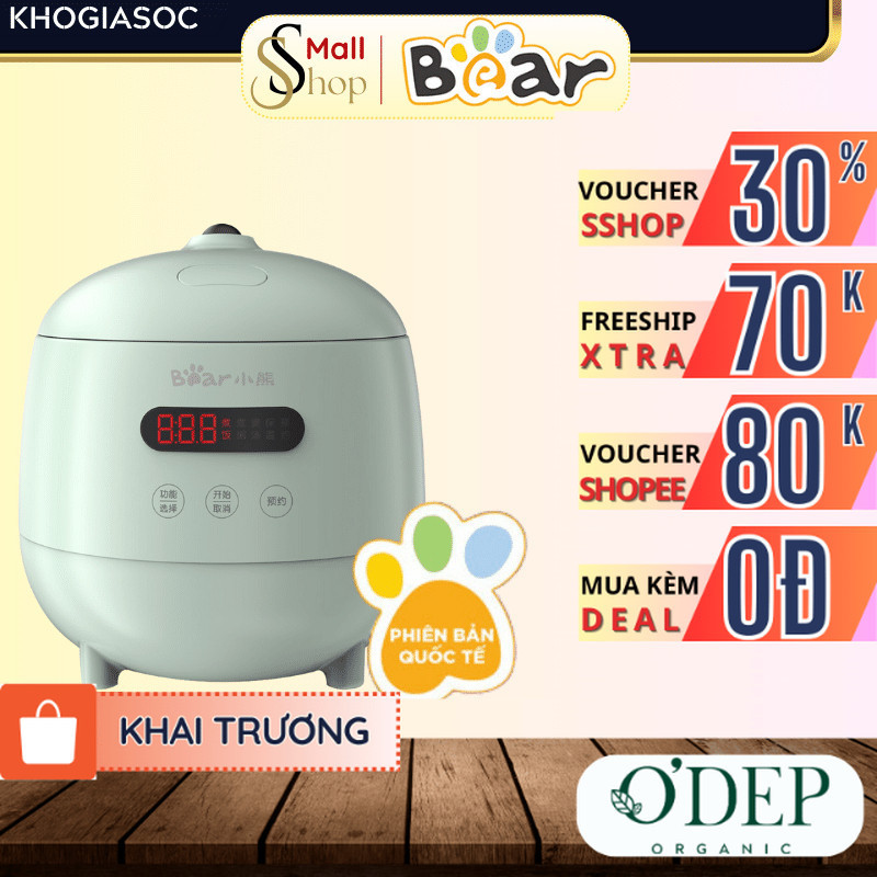 Nồi cơm điện mini cho 1-2 người ăn đa năng 1.2L (nấu 0.3L) Bear DFB-B12F1 - Chính hãng - SSHOP SHL