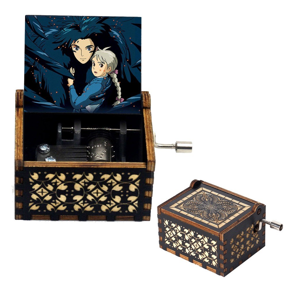 Hộp nhạc gỗ mini HOWL'S MOVING CASTLE quà tặng sinh nhật độc đáo music box sang trọng cổ điển