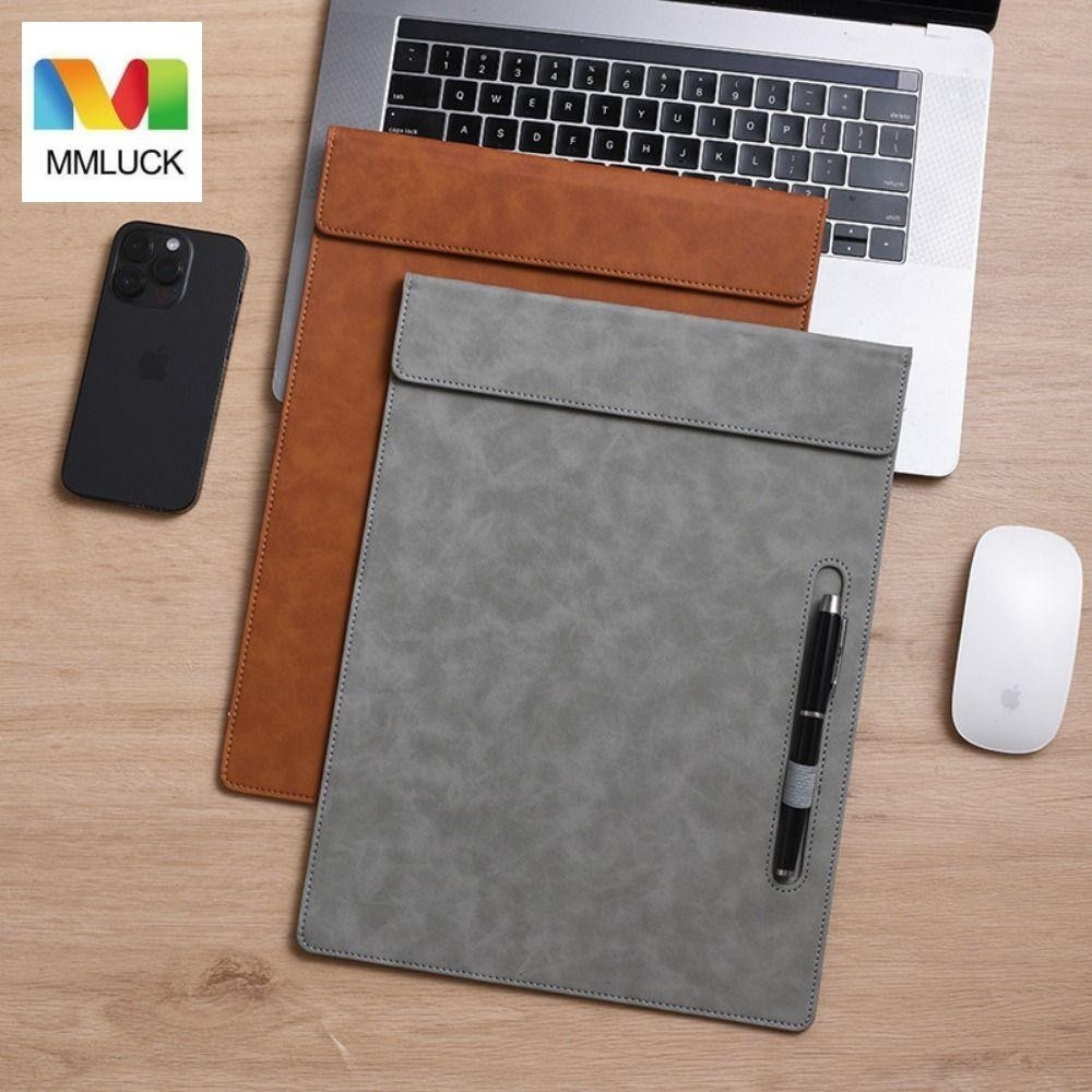 Thư mục tập tin MMLUCK, có bút chèn bảng viết, thư mục Menu Clip a4 Thư mục giấy da PU di động Y tá