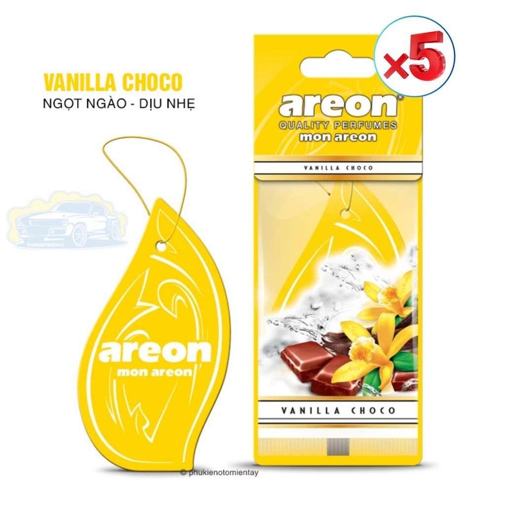 [COMBO 5 CÁI] Lá Thơm Treo Xe Ô Tô Areon Nhập Khẩu Chính Hãng Khử Mùi, Trang Trí Nội Thất Xe Hơi 5