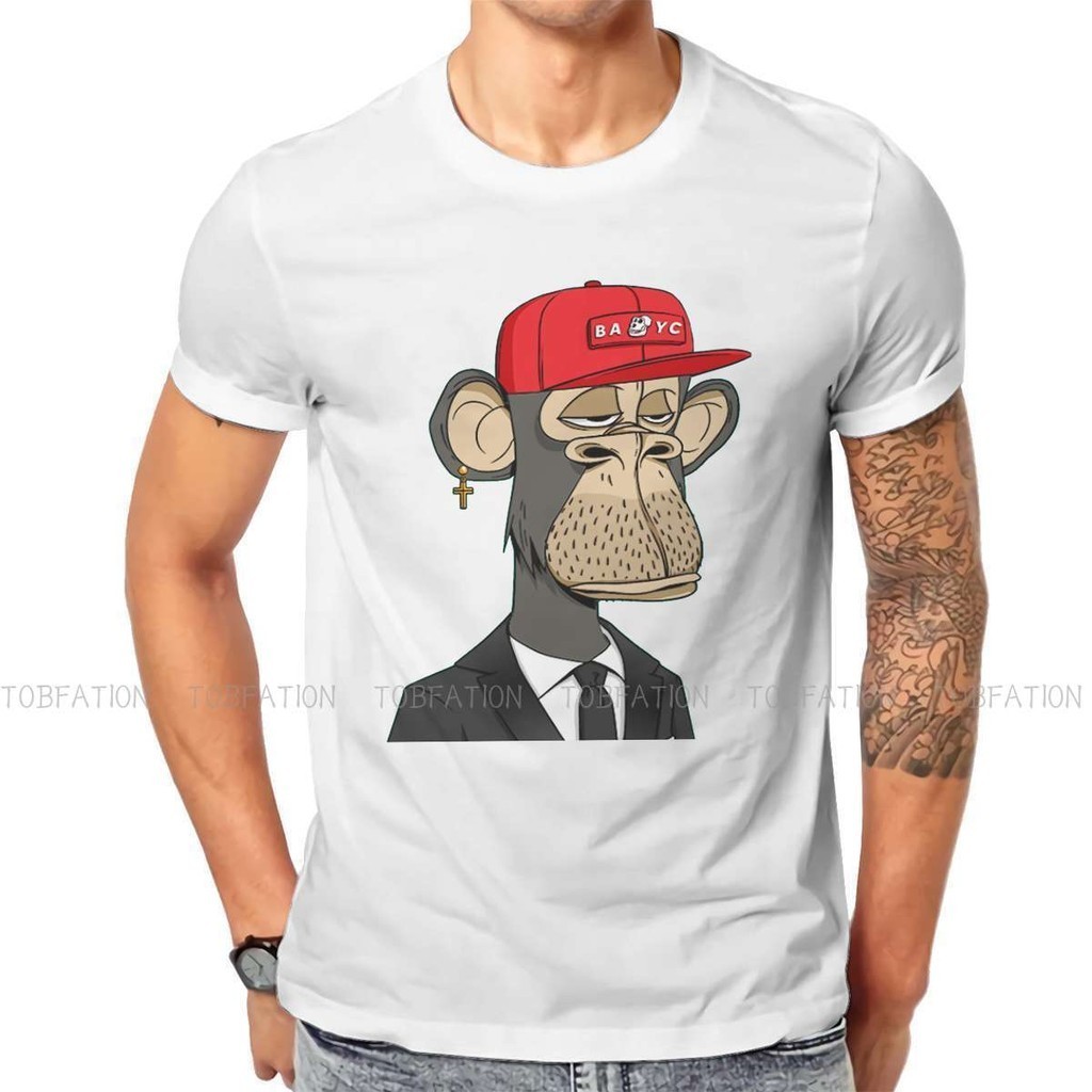 Bored Ape Du Thuyền Câu Lạc Bộ 4177 Cổ Tròn Áo Thun NFT Không Nấm Token Cotton Nguyên Chất Áo Nam Th