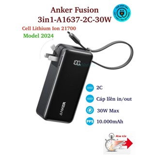 [Model 2024] Pin sạc dự phòng 3 in 1 Anker Powercore Fusion 30W 10000mAh A1637 PD PPS QC SCP FCP