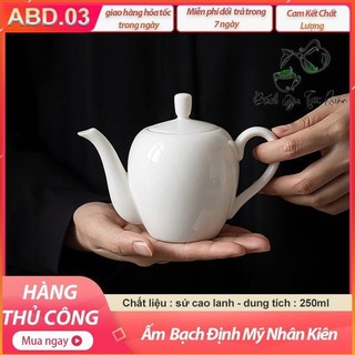 Ấm sứ bạch định thấu quang – ấm mỹ nhân kiên 260ml – abd03