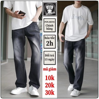 Quần jean ống suông nam nữ dáng baggy unisex màu đen wash xanh rêu bã chè đẹp mới 22 05 06 hà nội hcm Pon.mens pant