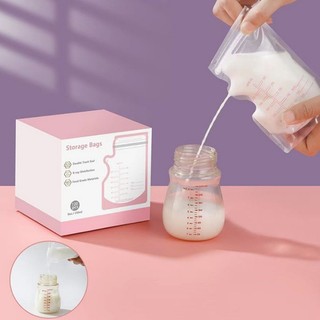 Bộ 50 Túi Cho Con Bú Di Động 250ML Túi Bảo Quản Sữa Mẹ Dùng Một Lần Vệ Sinh PET + PE Chất Liệu Hộp Đựng Cho Bé Sơ Sinh Sơ Sinh