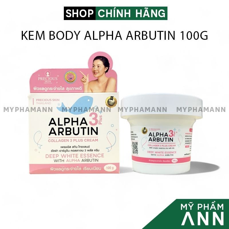 Kem Body Alpha Abutin Collagen 3 Plus Cream Precious Skin ThaiLand Chính Hãng 100g