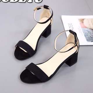 Giày cao gót nữ, phong cách mới, đen, phiên bản Hàn Quốc, sandal La Mã