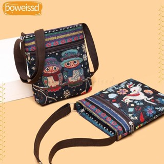 Túi đeo vai BOWEISSD, Túi đeo chéo phong cách dân tộc dung tích lớn, Túi Tote thêu nữ