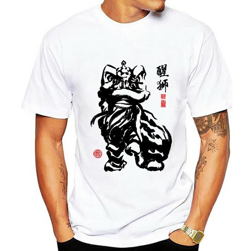 Áo thun nam Lion Dance Ink -Hình ảnh của áo thun cá tính mát mẻ
