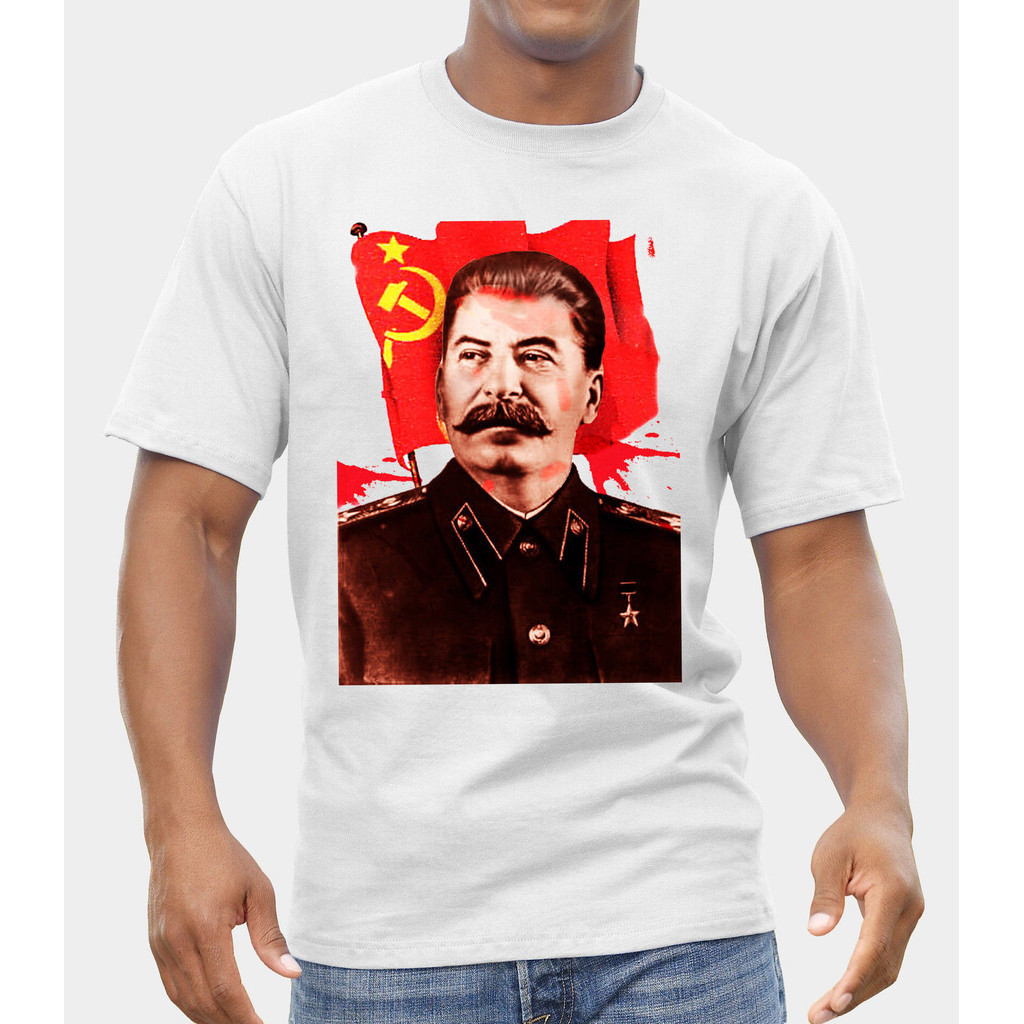 Thời Trang Joseph Stalin Cộng Sản Tuyên Truyền Áo nam In Hình Áo Bông Tai Kẹp Dạo Phố