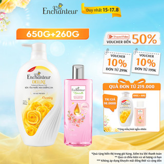 Combo Sữa tắm Enchanteur Naturelle hương hoa Iris 260g + Sữa Tắm Nước Hoa Dưỡng Da Charming 650G