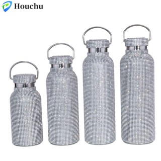 Bình Nước Kim Cương Giả, Cốc Lấp Lánh Có Thể Đổ Nhiệt, Dây Đeo Di Động Có Thể Tháo Rời Dây Xích Chống Rò Rỉ Bình Giữ Nhiệt Lấp Lánh Quà Tặng