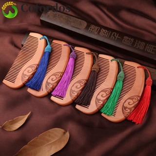 Cofordos Lược Tua Rua Rộng Chống Tĩnh Điện Lược Vintage Không Tĩnh Điện Gỗ Đàn Hương Tự Nhiên Bằng Gỗ