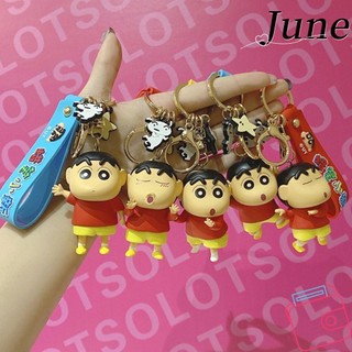 Mặt dây chuyền búp bê JUNE, Móc khóa Kawali Crayon Shin-Chan thủ công, Quà tặng treo hoạt hình dễ thương