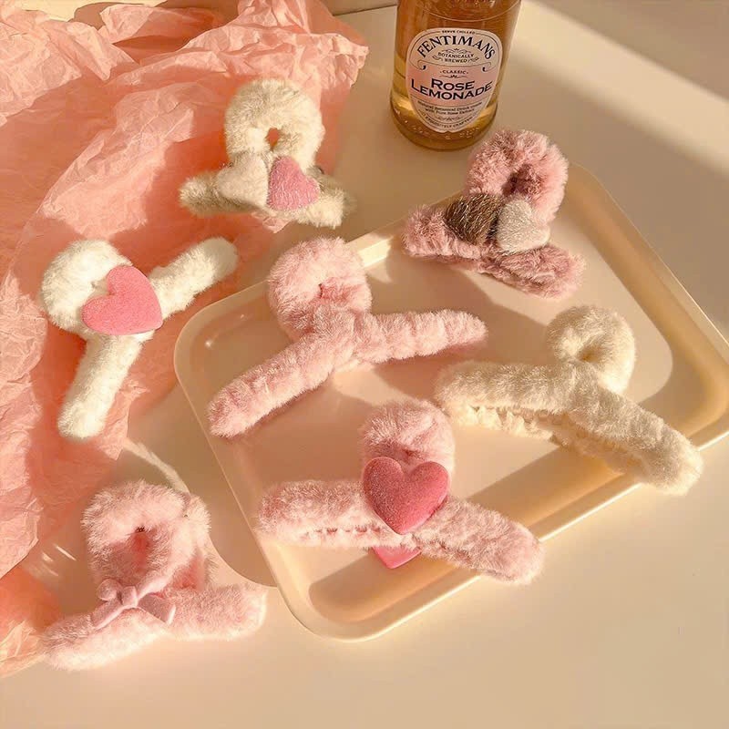 Kẹp tóc càng cua phối lông Hàn Quốc nữ đẹp hottrend AAA iLita cặp búi tóc hình nơ đủ màu dễ thương