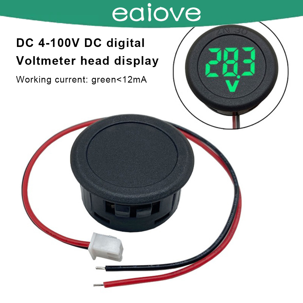 Màn hình kỹ thuật số LED 4-100V Đầu Vôn kế ô tô hai dây