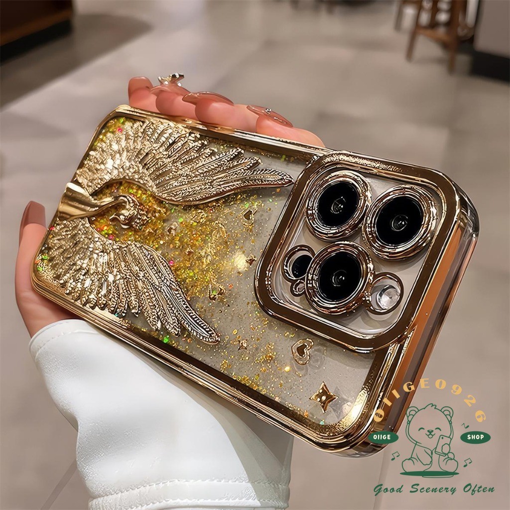 【 Ốp lưng iphone16 】 Vỏ điện thoại Quicksand Swan mới iphone16 Pro Max 15 14 13 12 11 cho vỏ iPhone Vỏ mềm silicon TPU chống sốc