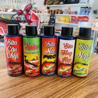 Mồi Câu Cá Phú Thành: Sữa Câu Chép, Sữa Trắm Cỏ, Sữa Non Pro, Sữa Tổng Hợp, Sữa Ngô