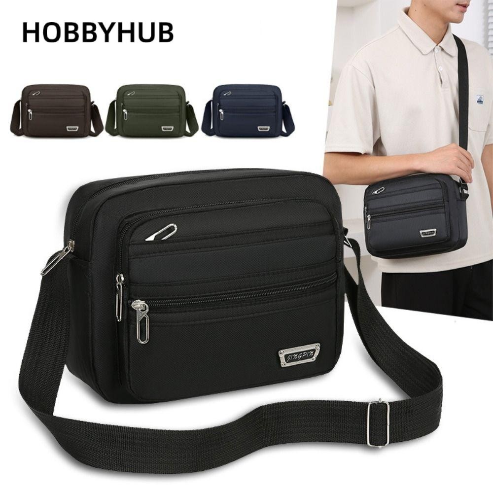 HOBBYHUB hình chữ nhật 4 dây kéo / 6 dây kéo Túi xách nam bằng Nylon