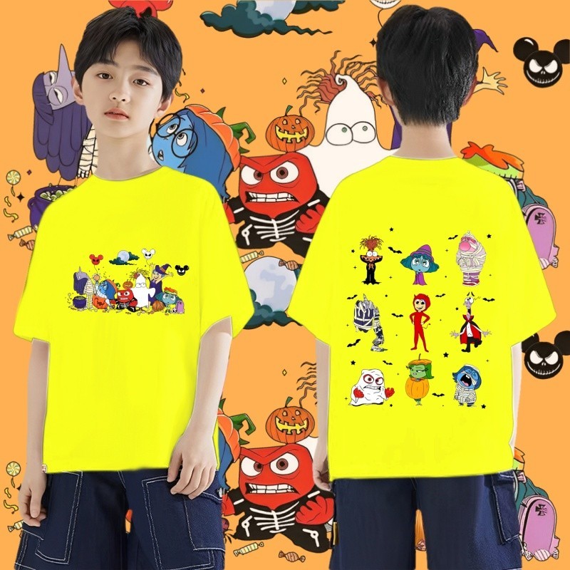Áo thun trẻ em INSIDE OUT 2 & Halloween Cotton mềm có 8 màu. Bộ 100-150 Cm WS004