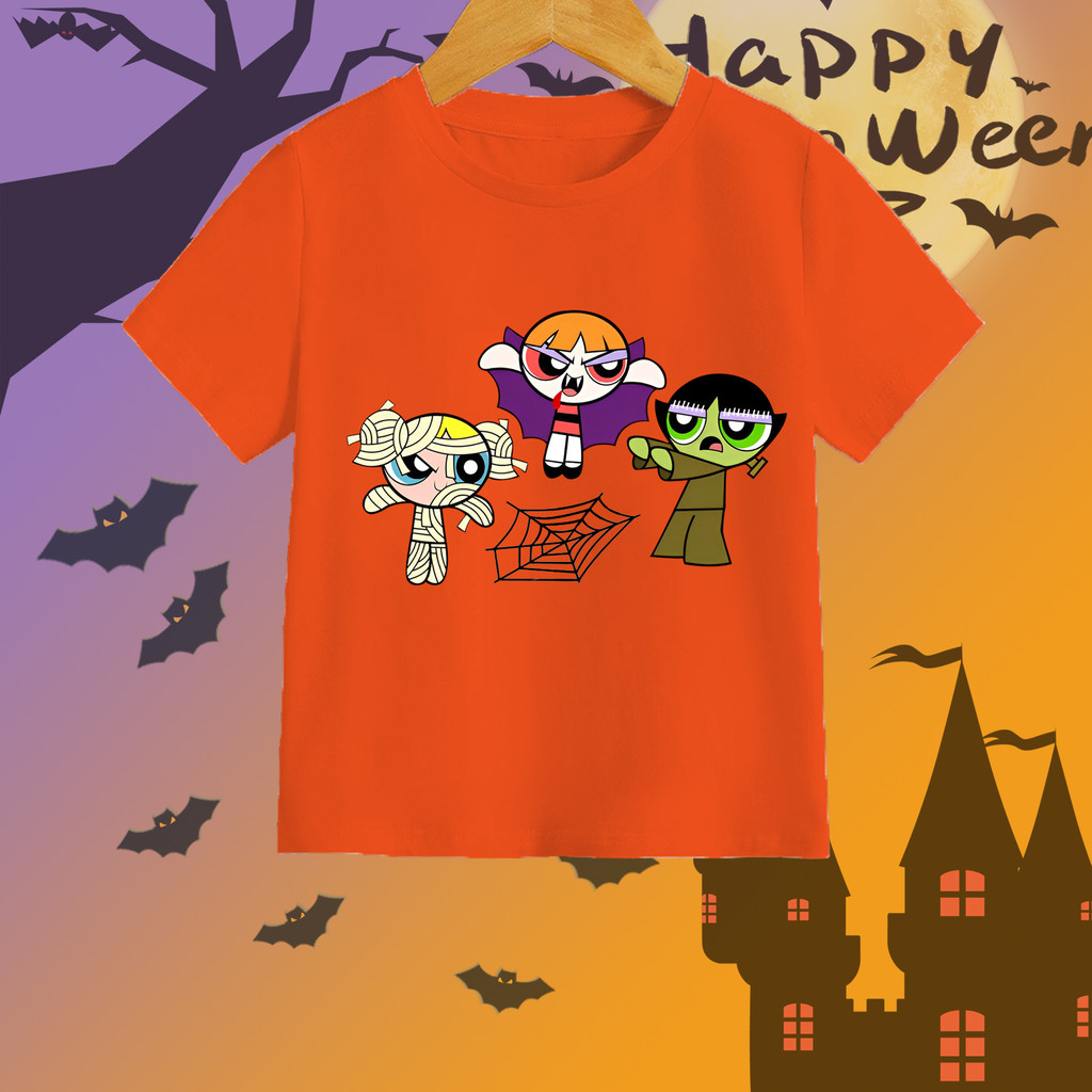 Áo thun trẻ em Powerpuff Girls Halloween Cô gái dễ thương