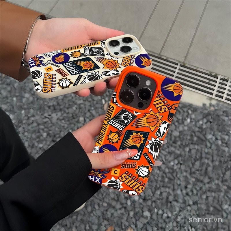 Ốp điện thoại di động graffiti toàn màn hình trào lưu cá tính bóng rổ dùng cho iPhone 11 12 13 pro m