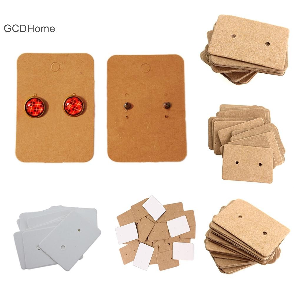 Gcdhome 100 Chiếc Loại Bông Tai Hiển Thị Thẻ Kraft Giấy HOT