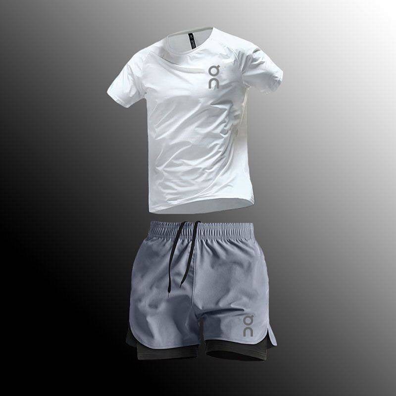 Exercise Running Outfit Summer Breathable Quick-Drying Men's and Women's Marathon Fitness round Neck