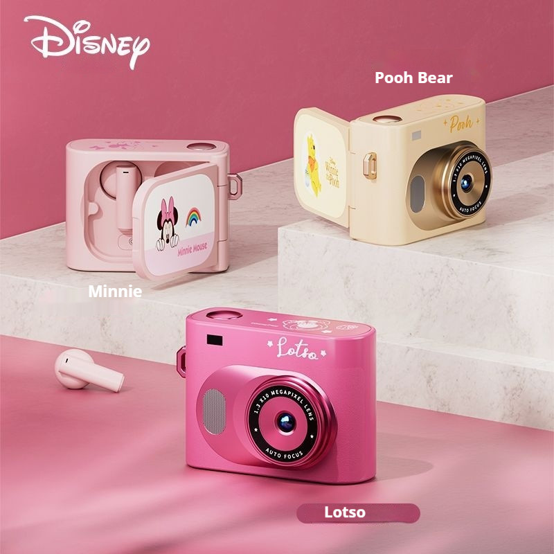 Tai nghe Bluetooth không dây Disney mới Màn hình màu thông minh cổ điển CCD Photo Girl Quà tặng giá 