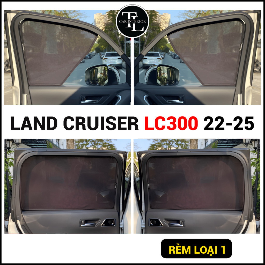 Rèm nam châm loại 1 Xe Toyota Land Cruiser LC300, Bộ 4 tấm chuẩn form xe, Chống Tia UV - Bảo Hành 24