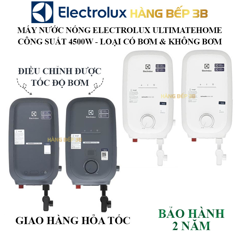 Máy nước nóng trực tiếp Electrolux UltimateHome EWE451SB-G6, EWE451RB-G6 công suất 4500W, có bơm