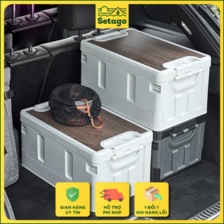  Boxable - Thùng gấp gọn 60L 36L cao cấp kèm nắp gỗ nắp nhôm - Thùng đựng đồ ô tô phù hợp đi dã ngoại câu cá picnic 