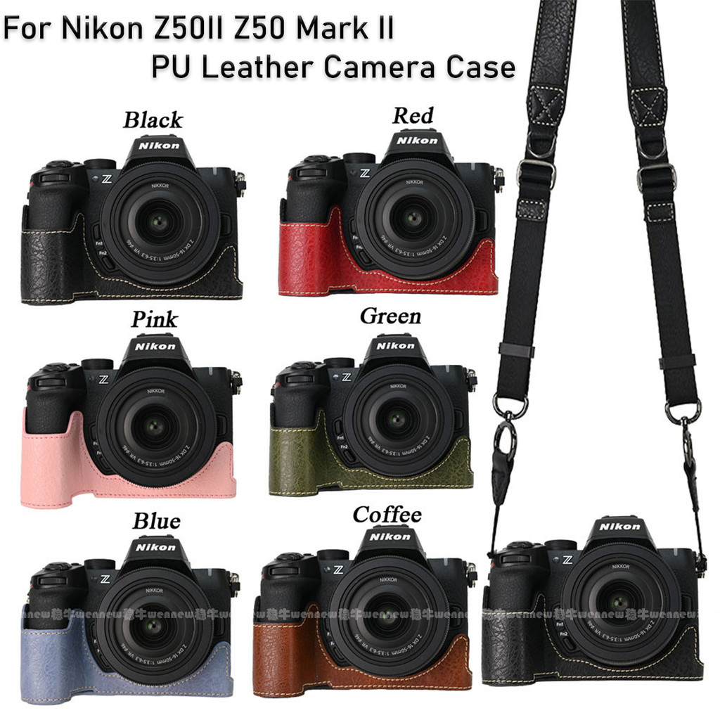 Vỏ Z50II Vỏ Máy Ảnh Da PU Nửa Thân Cho Nikon Z50 II Z50 Mark II Vỏ Bảo Vệ Có Dây Đeo