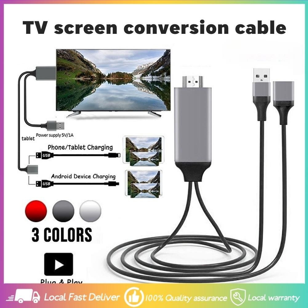 Cáp HDMI đa năng 1m Điện thoại sang TV 1080P 3 trong 1 Micro USB / Type-C / Bộ chuyển đổi điện thoại