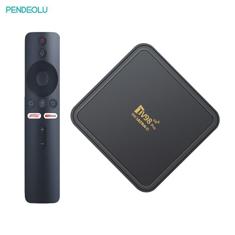 PENDEOLU Android Tivi Box Tv98 Pro 2024 Crack Dual Wifi 2.4G và 5G,Ram 4G Rom 32GB khiển giọng nói