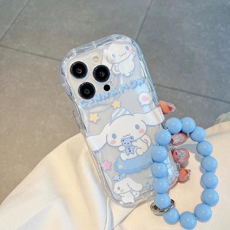 Ốp điện thoại TPU trong suốt hoạt hình thời trang Cinnamoroll Baby Blue Chain Case cho POCO M7 C75 X