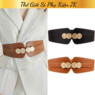   MM10  Đai thắt lưng bản to cho nữ phong cách hiện đại thắt lưng co giãn phối thu đông 