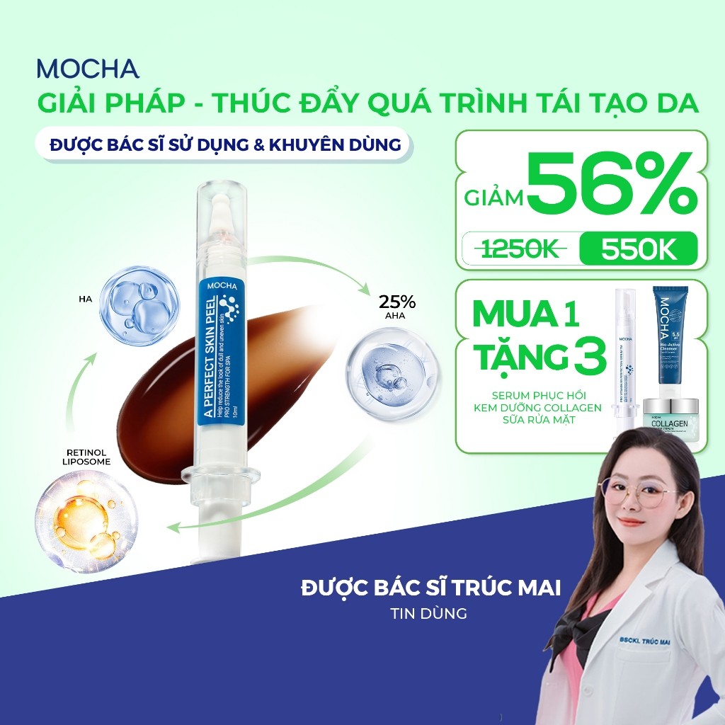 Peel Da Mặt Retinol Mix Peel Mocha Cải Thiện Mụn Nám, Skincare Tại Nhà Mua 1 Được 4