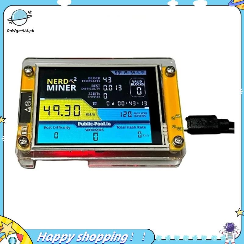 【 ouwym9al 】 Nerdminer V3 2.8 Inch BTC Solo Nerd Miner Crypto Solo Máy khai thác Solo
