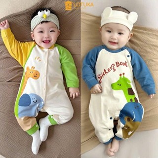 Bodysuit Dài Tay In Thú LOTUKA Cho Bé Trai Bé Gái, Body Thu Đông Chất Thun Cho Bé, Quần Áo Trẻ Em Size 3-12kg