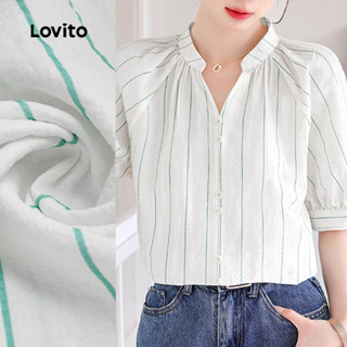 Lovito Áo kiểu thường ngày Nút áo nhiều màu mùa xuân hè dành cho nữ L135ED228