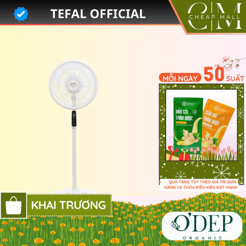 Quạt đứng Tefal Chính hãng Turbo Silence Plus - Trắng cánh trắng VH689690 - CHEAP CSA