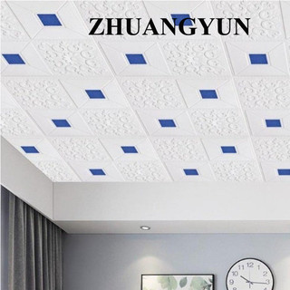 Phong cách hiện đại Chống nấm mốc Chống va đập Chống nước 3d Stereo Dán Tường Trần Phòng Ngủ Mái Giấy Dán Tường Tự Dính Mái Trang Trí Giấy Dán Tường