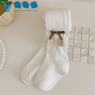 Quần Tất cotton Dệt Kim Đính Nơ Họa Tiết Hoa / Quả Dứa Thời Trang Cho Bé Gái 0-12 Tuổi