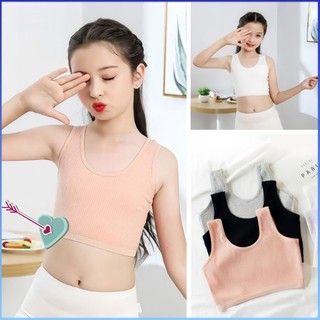 ⚡⚡COD Áo ngực trẻ em Áo ngực dành cho thanh thiếu niên Mùa hè Màu trơn thân thiện với da và thoáng khí Áo vest trẻ em chống ngang hàng Đồ lót nữ sinh phát triển bằng cotton