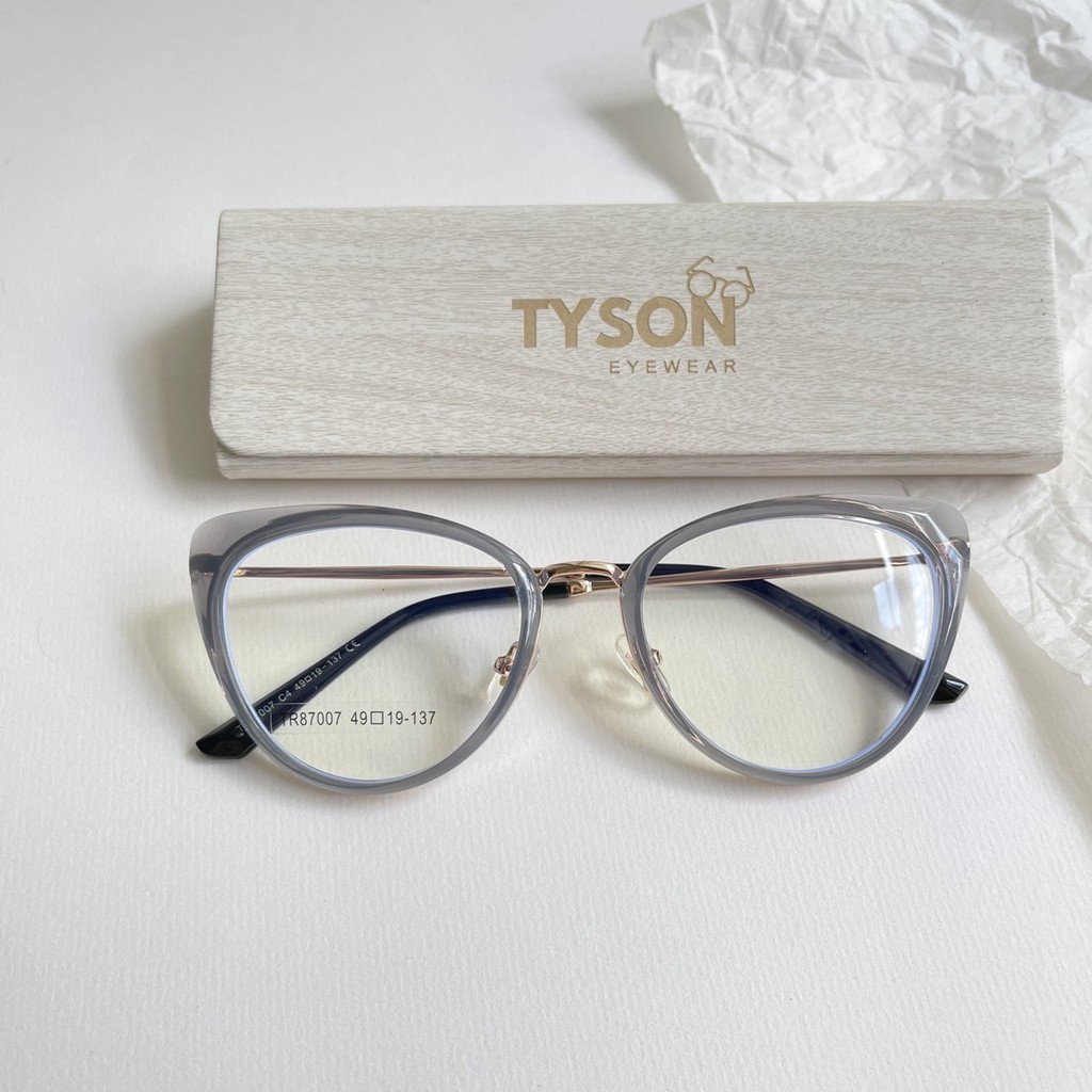 GỌNG KÍNH MẮT MÈO TYSON mắt mèo thời trang nữ lắp cận tặng hộp khăn 87007
