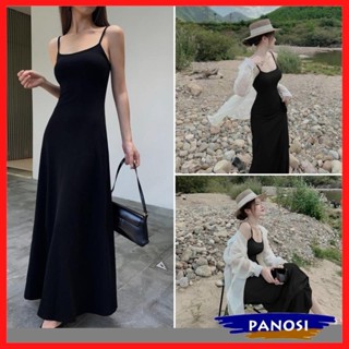 Đầm nữ 2 dây dáng dài, váy nữ maxi đi biển thiết kế 2 dây hững hờ gợi cảm chất vải thun tăm co giãn ôm body V298 PANOSI