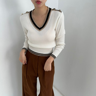 Áo len dệt kim cổ chữ V mới dành cho nữ
