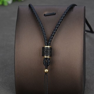 Đen Microfiber Dây Da Mặt Dây Chuyền Dây Da Mun Vòng Cổ Mặt Dây Chuyền Dây Retro Mặt Dây Chuyền Dây Ngọc Mặt Dây Chuyền Với Dây